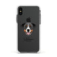 Greater Swiss Mountain Dog Personalised Apple iPhone Xs Impact Case White Edge on Black Phone
