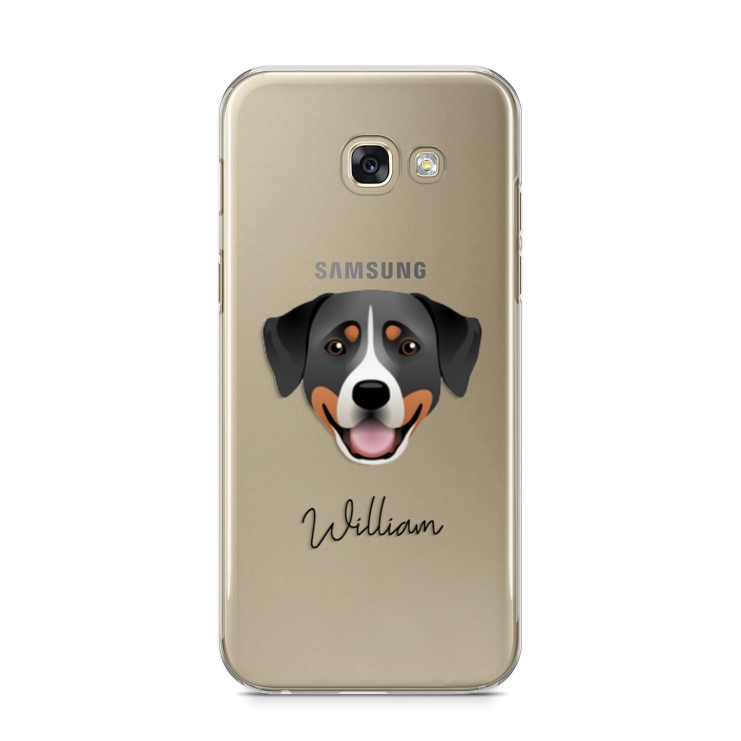 Greater Swiss Mountain Dog Personalised Samsung Galaxy A5 2017 Case on gold phone
