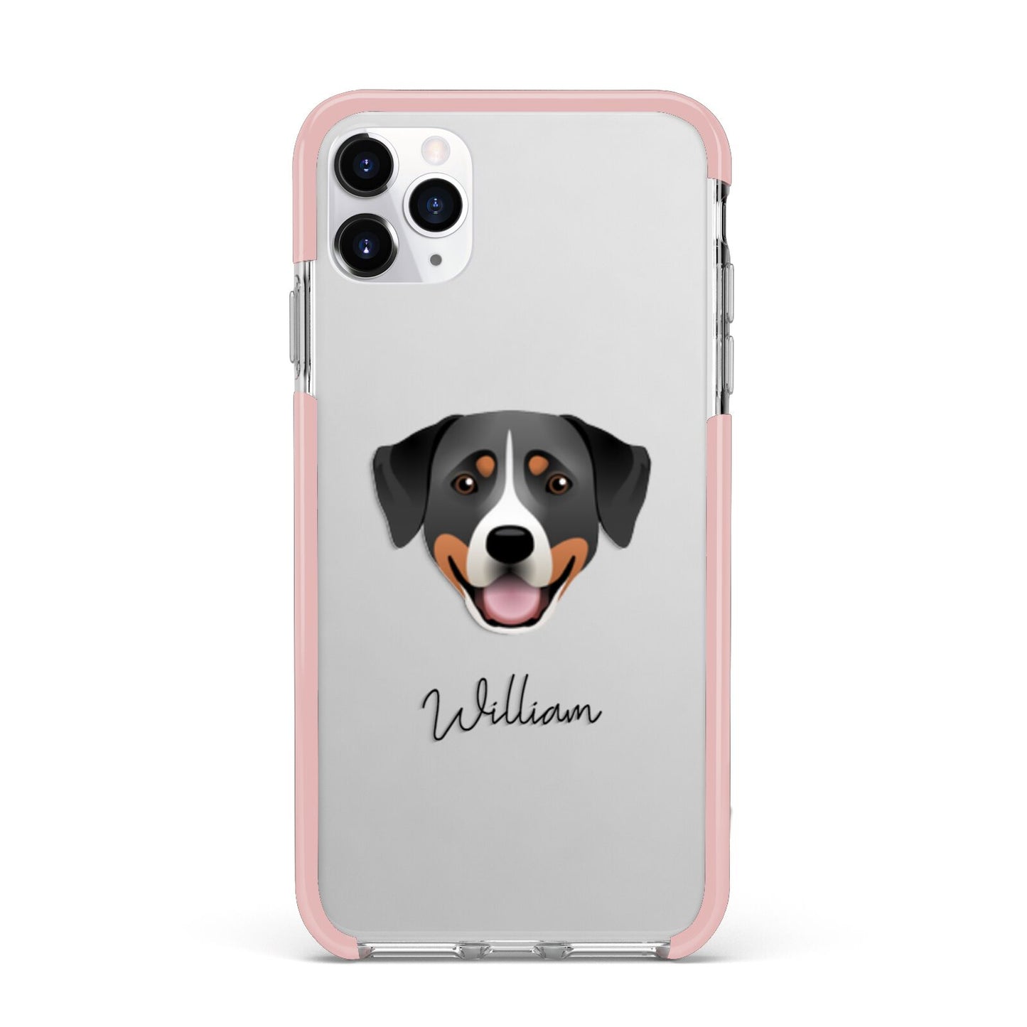 Greater Swiss Mountain Dog Personalised iPhone 11 Pro Max Impact Pink Edge Case