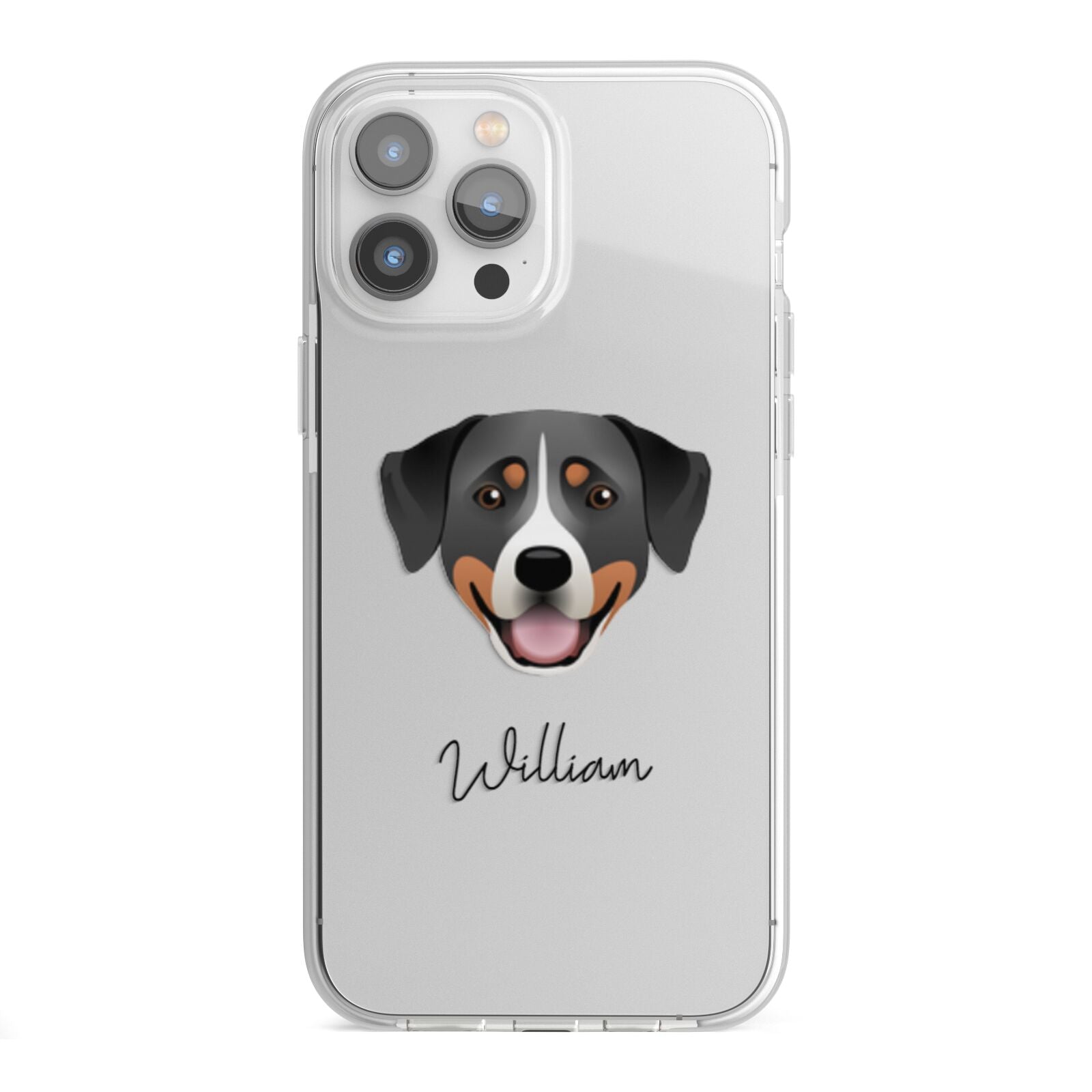 Greater Swiss Mountain Dog Personalised iPhone 13 Pro Max TPU Impact Case with White Edges