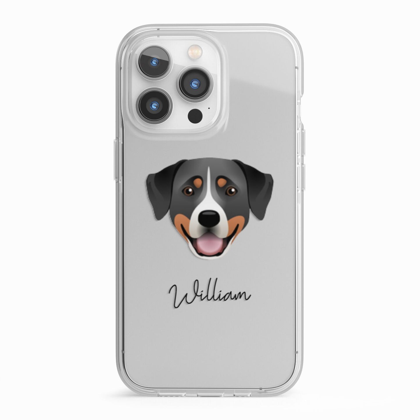 Greater Swiss Mountain Dog Personalised iPhone 13 Pro TPU Impact Case with White Edges