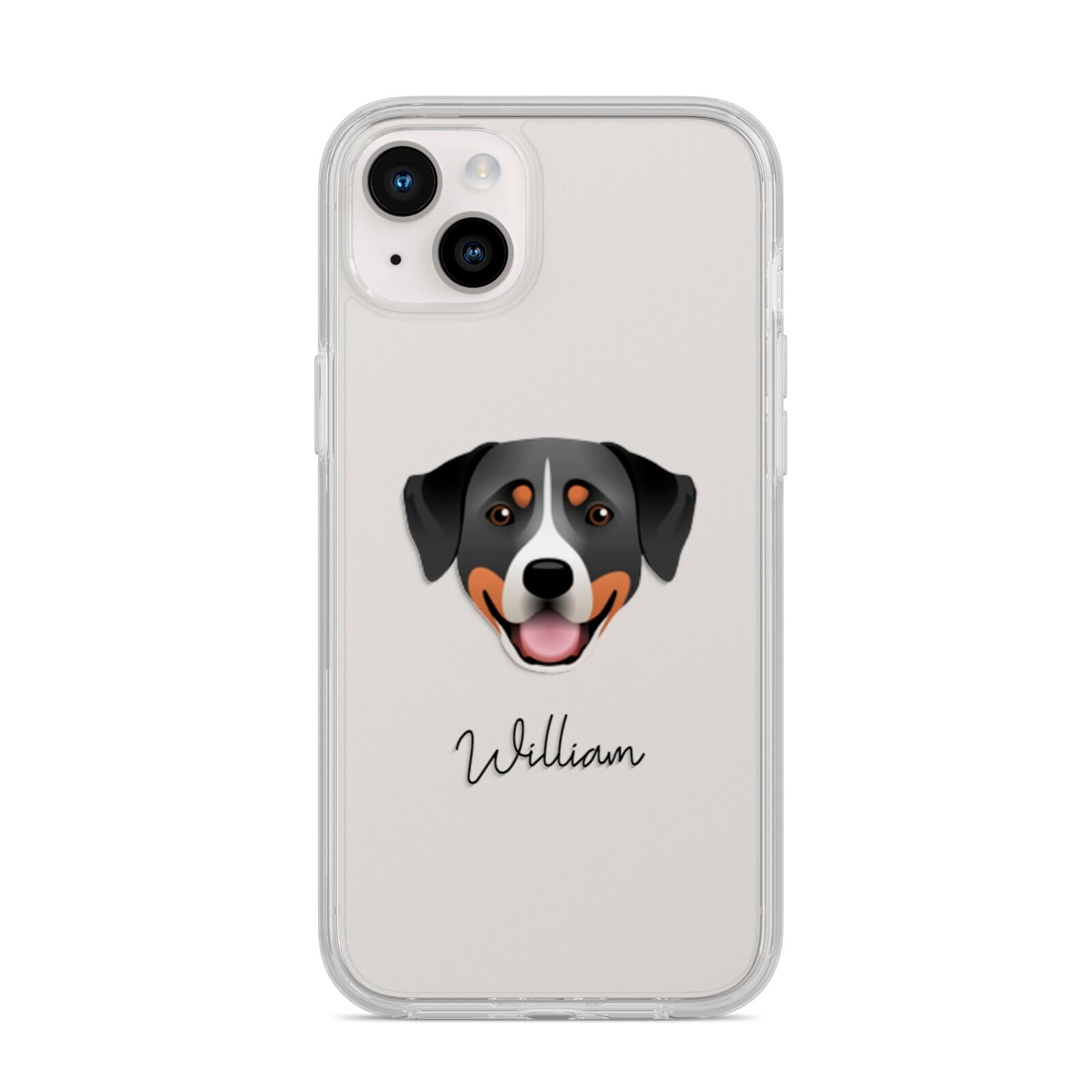 Greater Swiss Mountain Dog Personalised iPhone 14 Plus Clear Tough Case Starlight