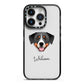 Greater Swiss Mountain Dog Personalised iPhone 14 Pro Black Impact Case on Silver phone