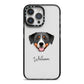 Greater Swiss Mountain Dog Personalised iPhone 14 Pro Max Black Impact Case on Silver phone