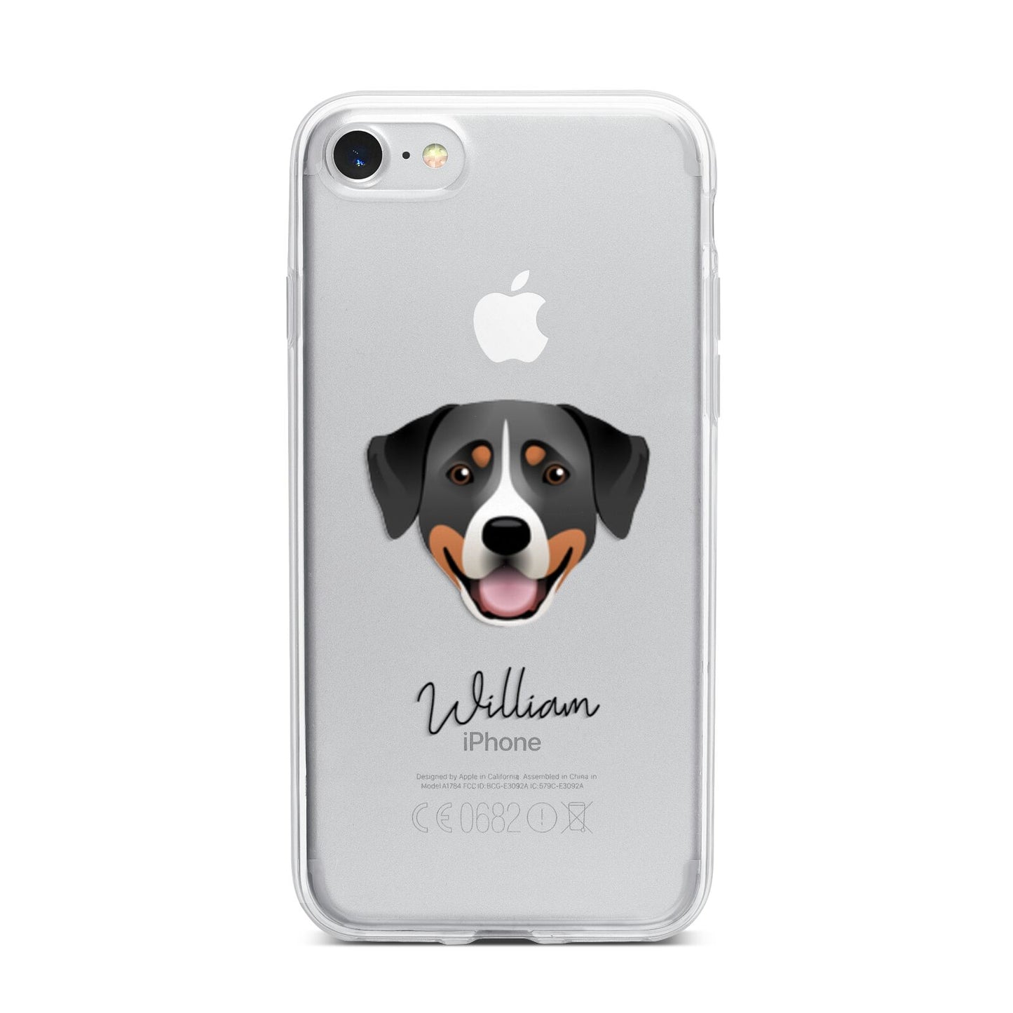 Greater Swiss Mountain Dog Personalised iPhone 7 Bumper Case on Silver iPhone