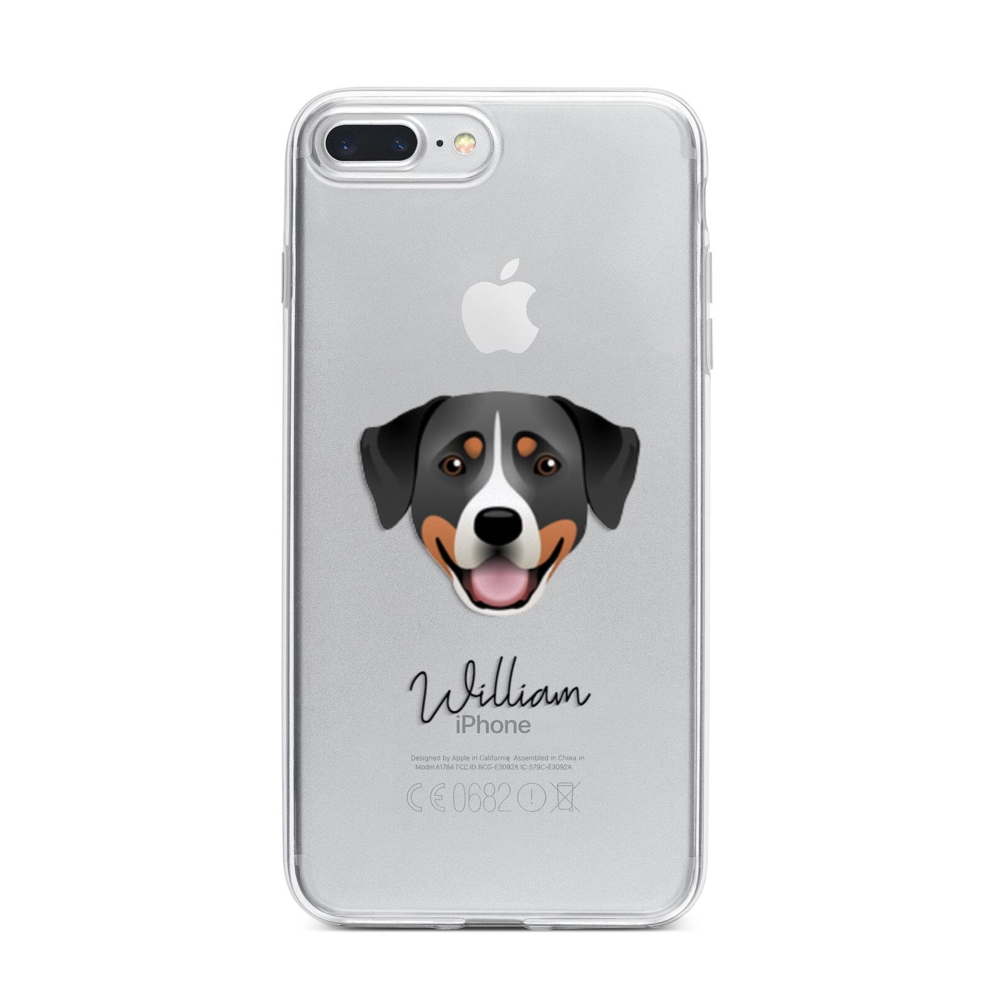 Greater Swiss Mountain Dog Personalised iPhone 7 Plus Bumper Case on Silver iPhone