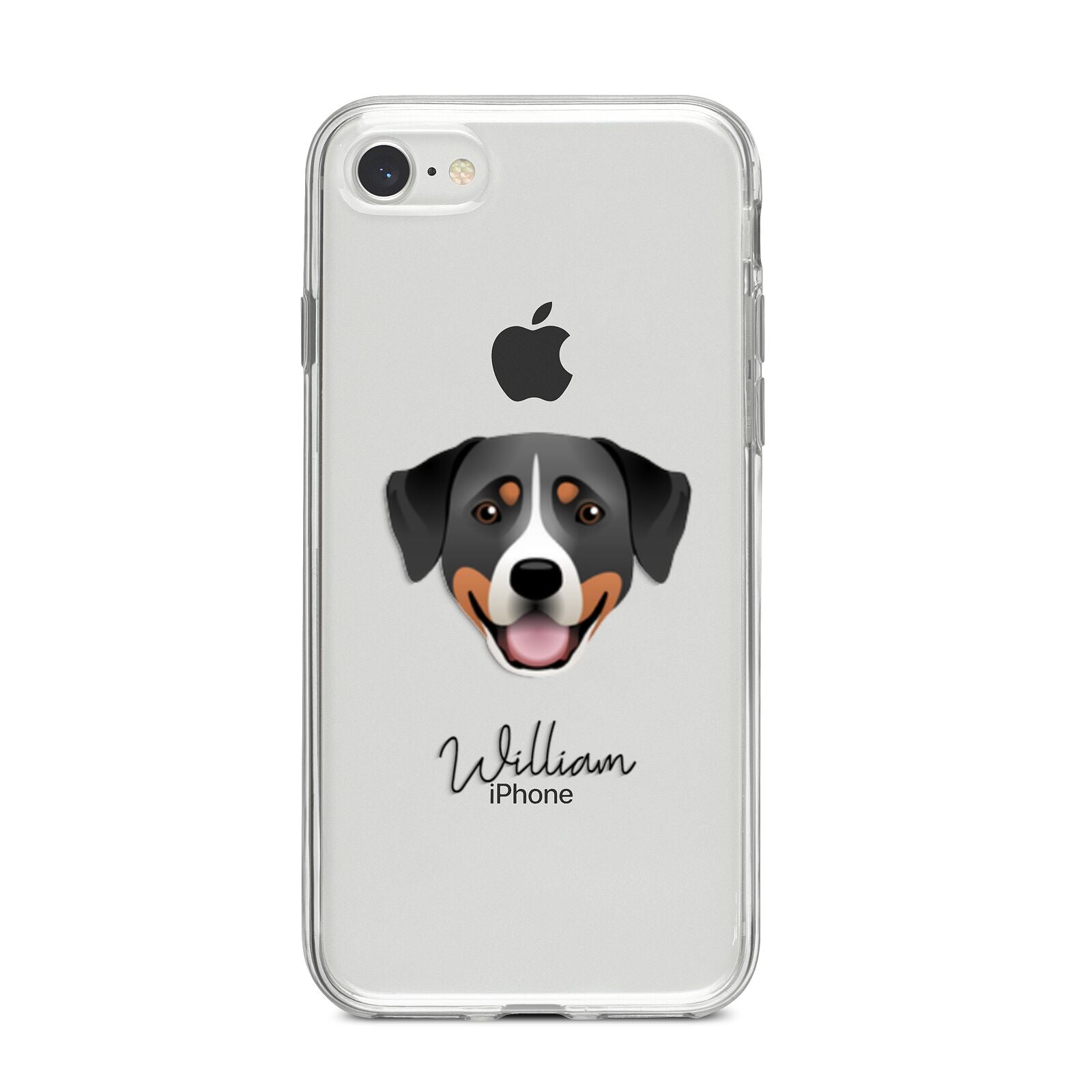 Greater Swiss Mountain Dog Personalised iPhone 8 Bumper Case on Silver iPhone