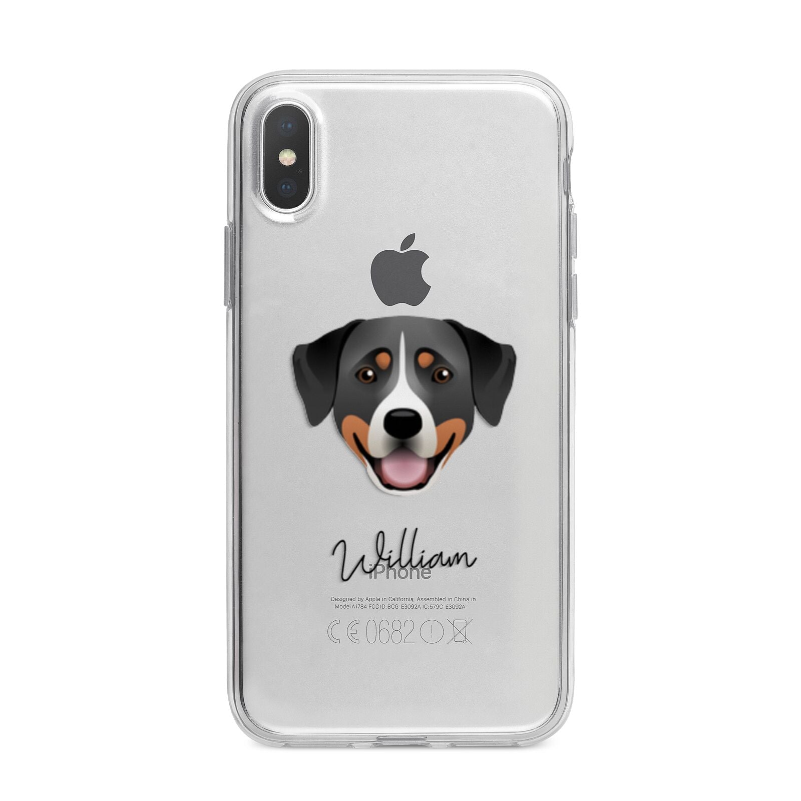 Greater Swiss Mountain Dog Personalised iPhone X Bumper Case on Silver iPhone Alternative Image 1