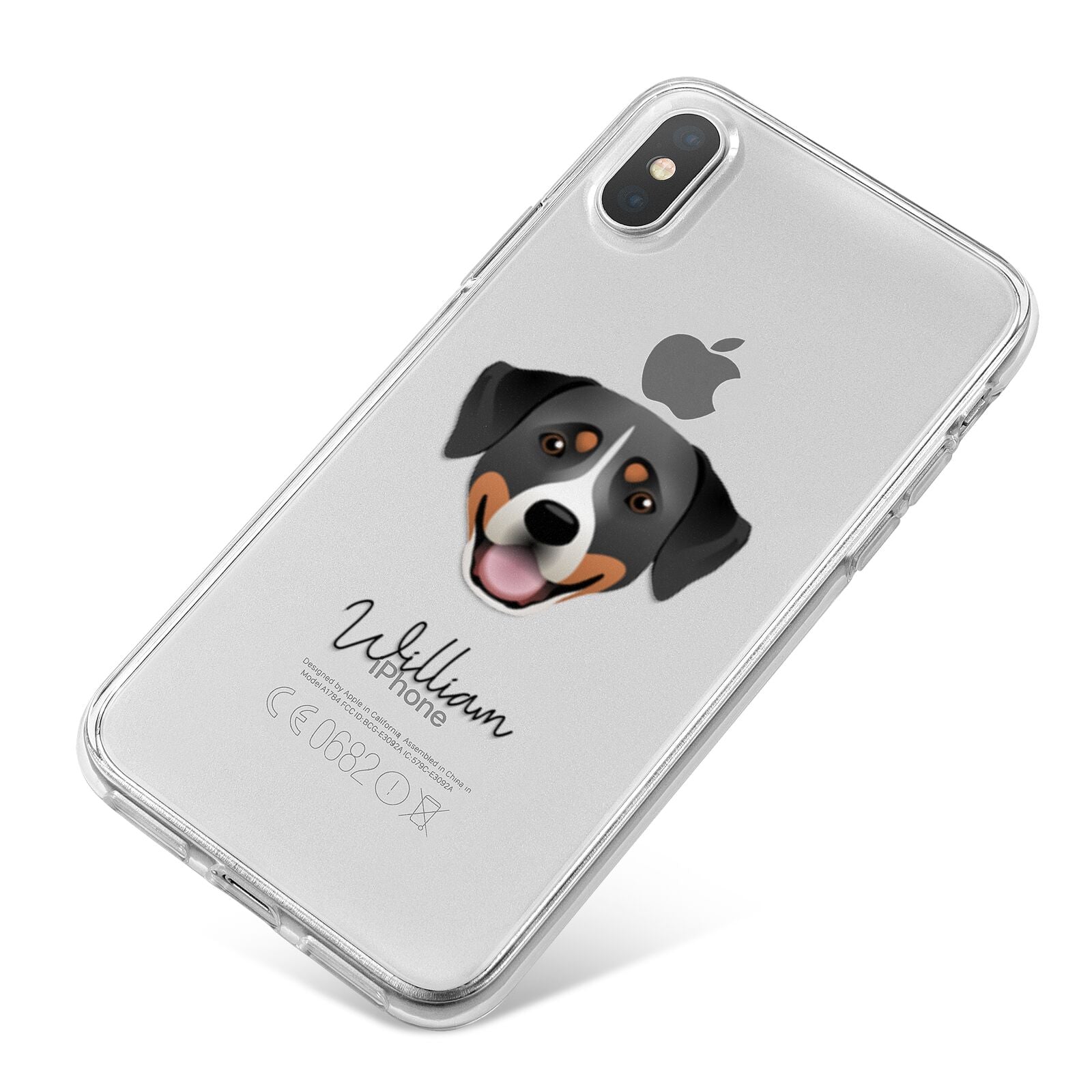Greater Swiss Mountain Dog Personalised iPhone X Bumper Case on Silver iPhone
