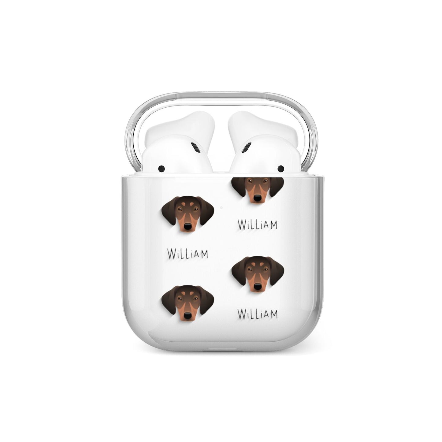 Greek Harehound Icon with Name AirPods Case