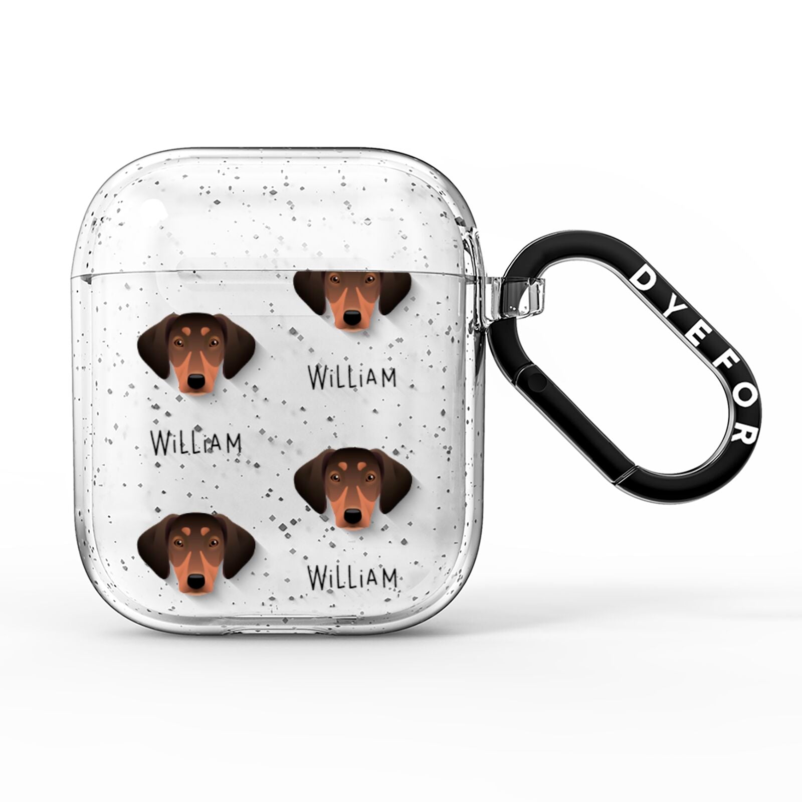 Greek Harehound Icon with Name AirPods Glitter Case