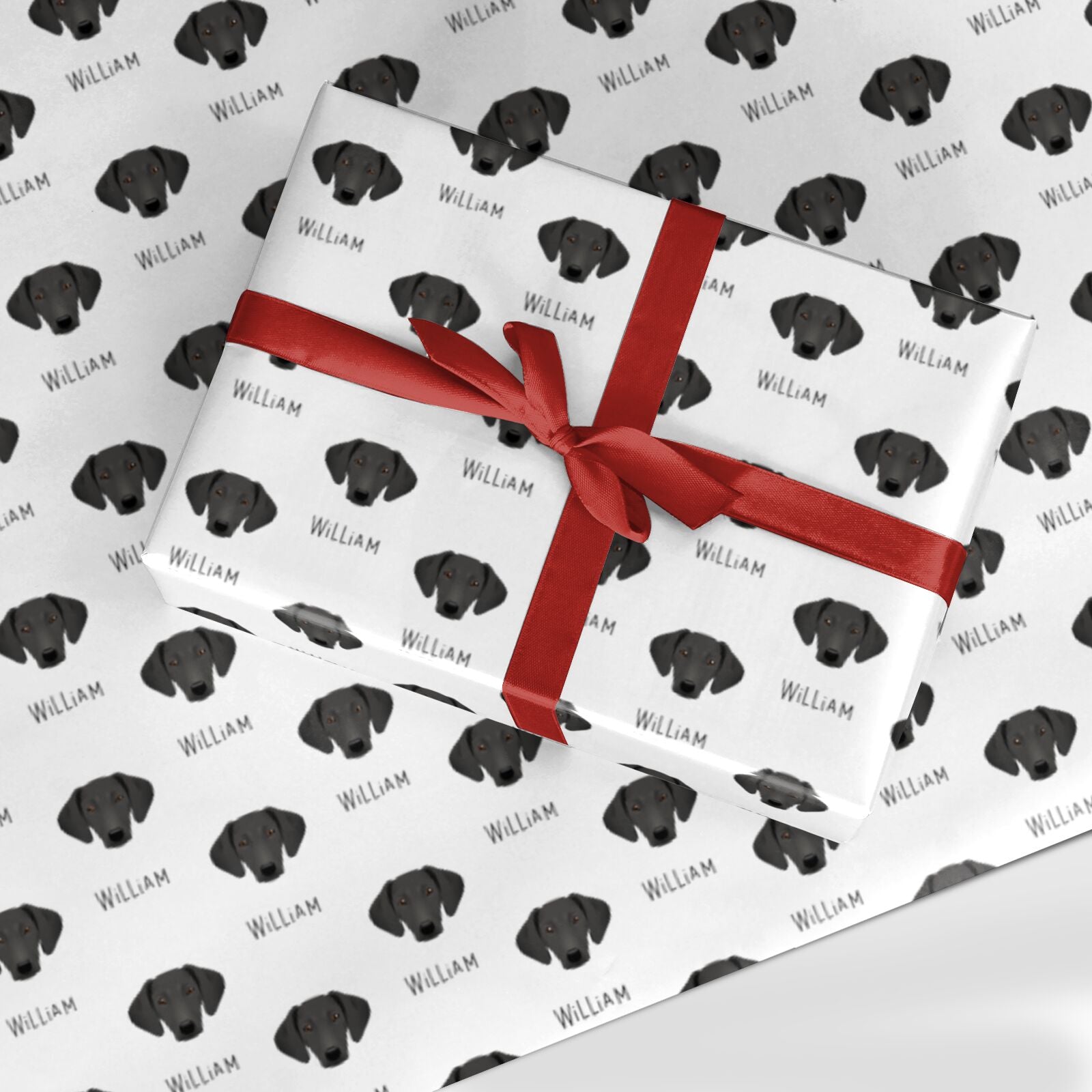 Greek Harehound Icon with Name Custom Wrapping Paper