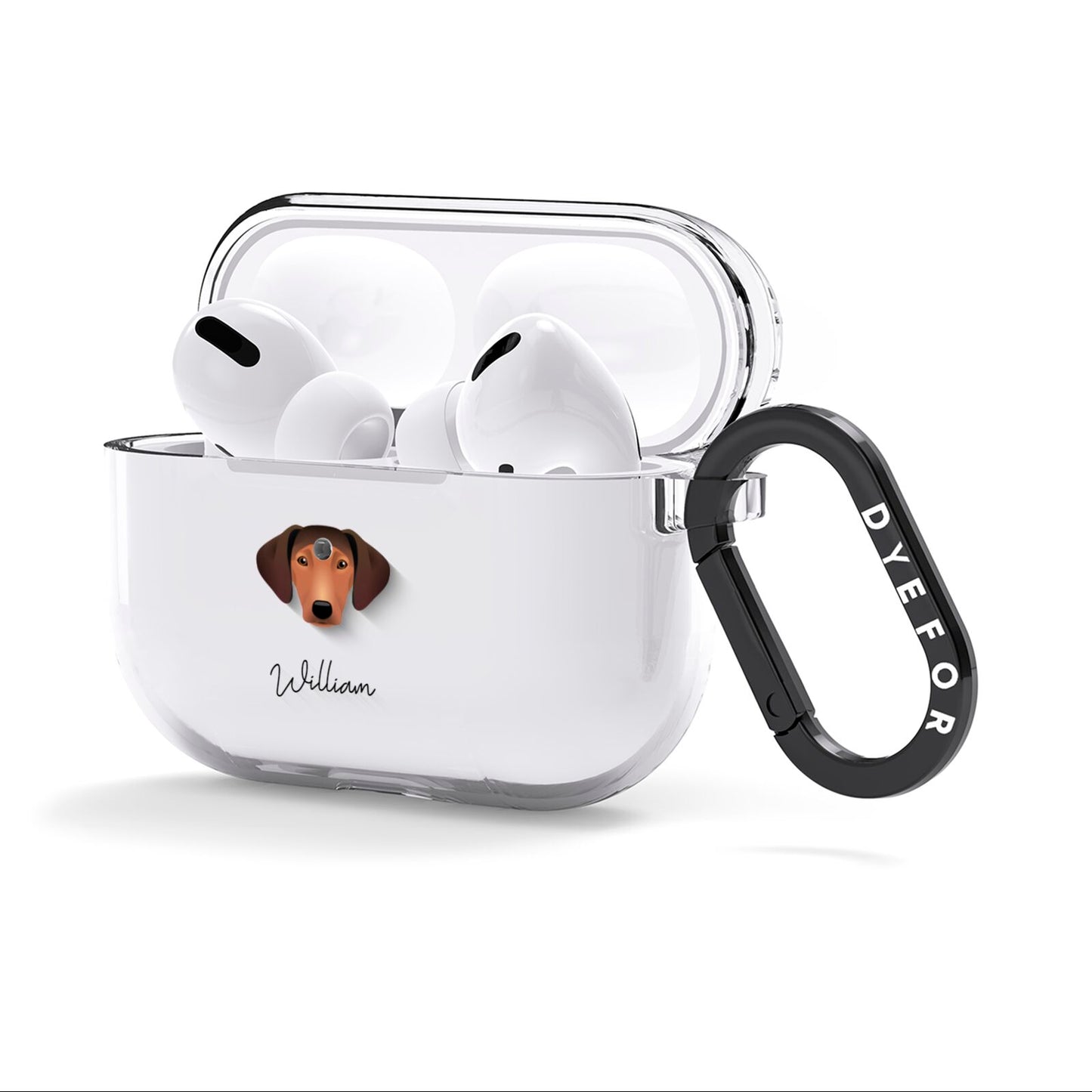 Greek Harehound Personalised AirPods Clear Case 3rd Gen Side Image