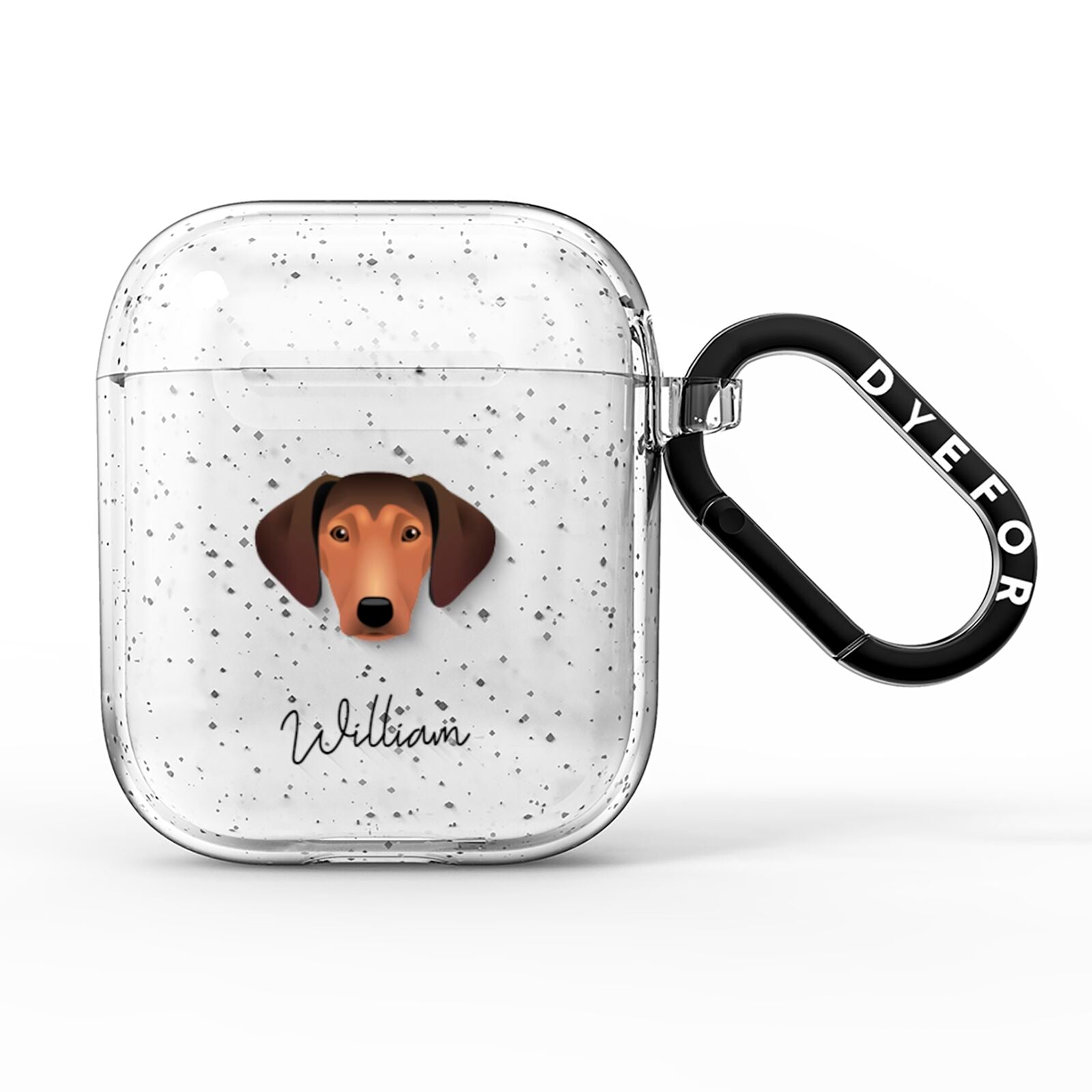Greek Harehound Personalised AirPods Glitter Case