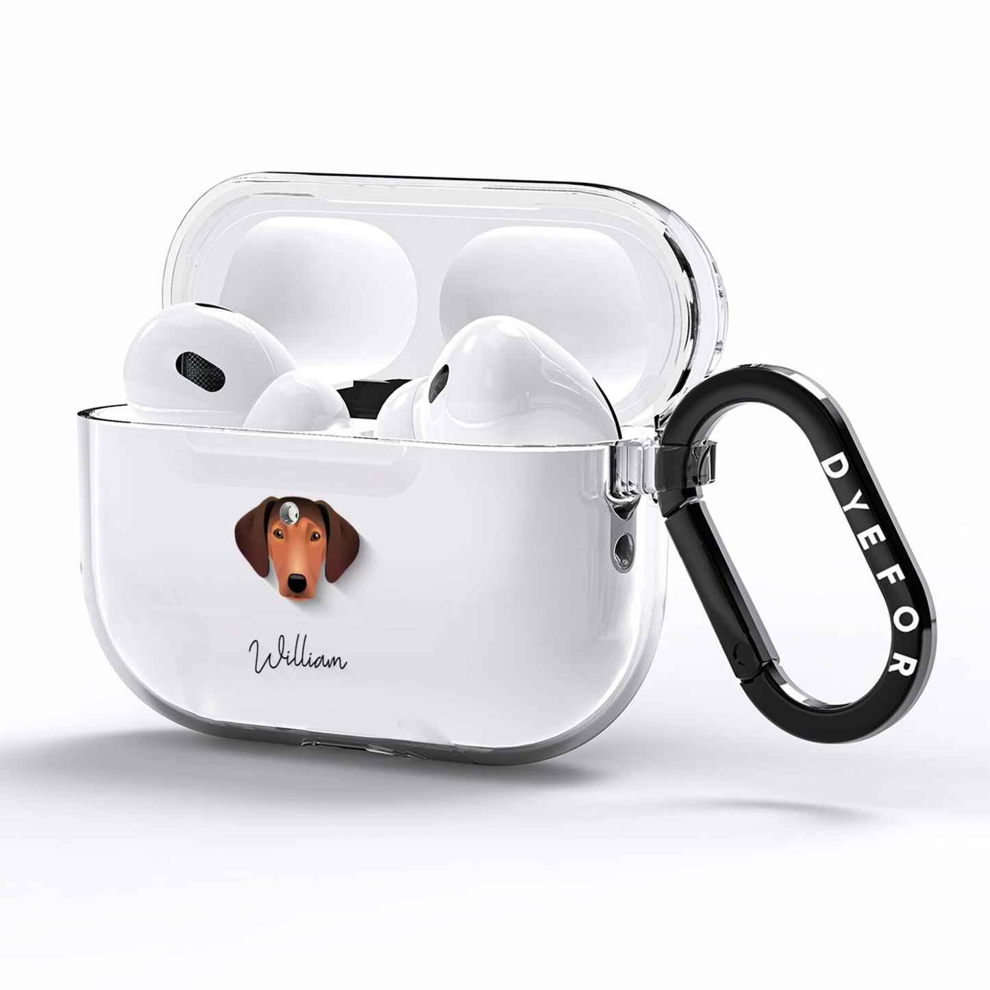 Greek Harehound Personalised AirPods Pro Clear Case Side Image