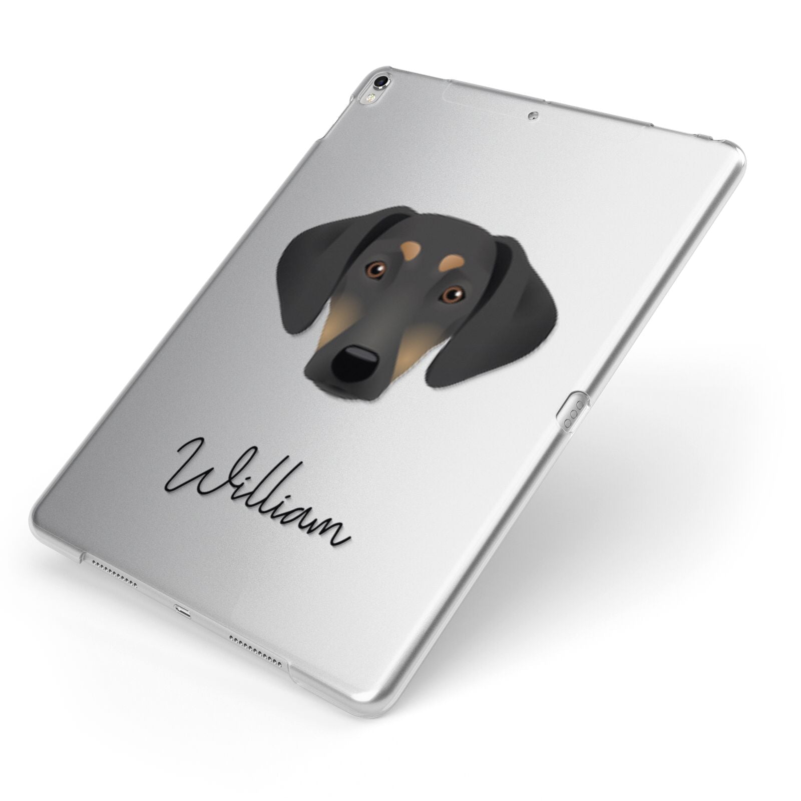Greek Harehound Personalised Apple iPad Case on Silver iPad Side View