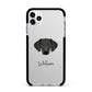 Greek Harehound Personalised Apple iPhone 11 Pro Max in Silver with Black Impact Case