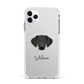 Greek Harehound Personalised Apple iPhone 11 Pro Max in Silver with White Impact Case