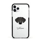 Greek Harehound Personalised Apple iPhone 11 Pro in Silver with Black Impact Case