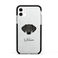 Greek Harehound Personalised Apple iPhone 11 in White with Black Impact Case