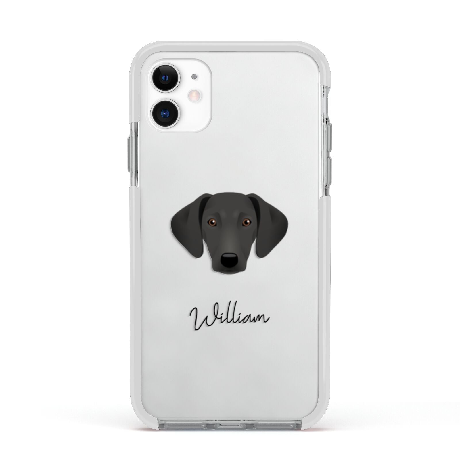 Greek Harehound Personalised Apple iPhone 11 in White with White Impact Case
