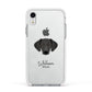 Greek Harehound Personalised Apple iPhone XR Impact Case White Edge on Silver Phone