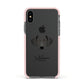 Greek Harehound Personalised Apple iPhone Xs Impact Case Pink Edge on Black Phone