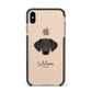 Greek Harehound Personalised Apple iPhone Xs Max Impact Case Black Edge on Gold Phone