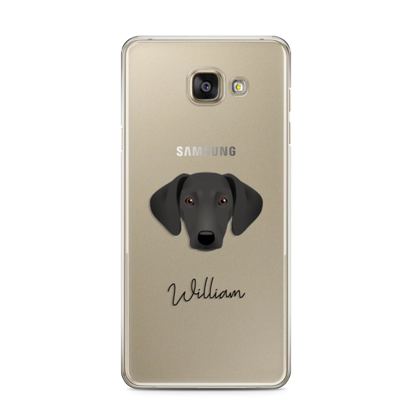Greek Harehound Personalised Samsung Galaxy A3 2016 Case on gold phone
