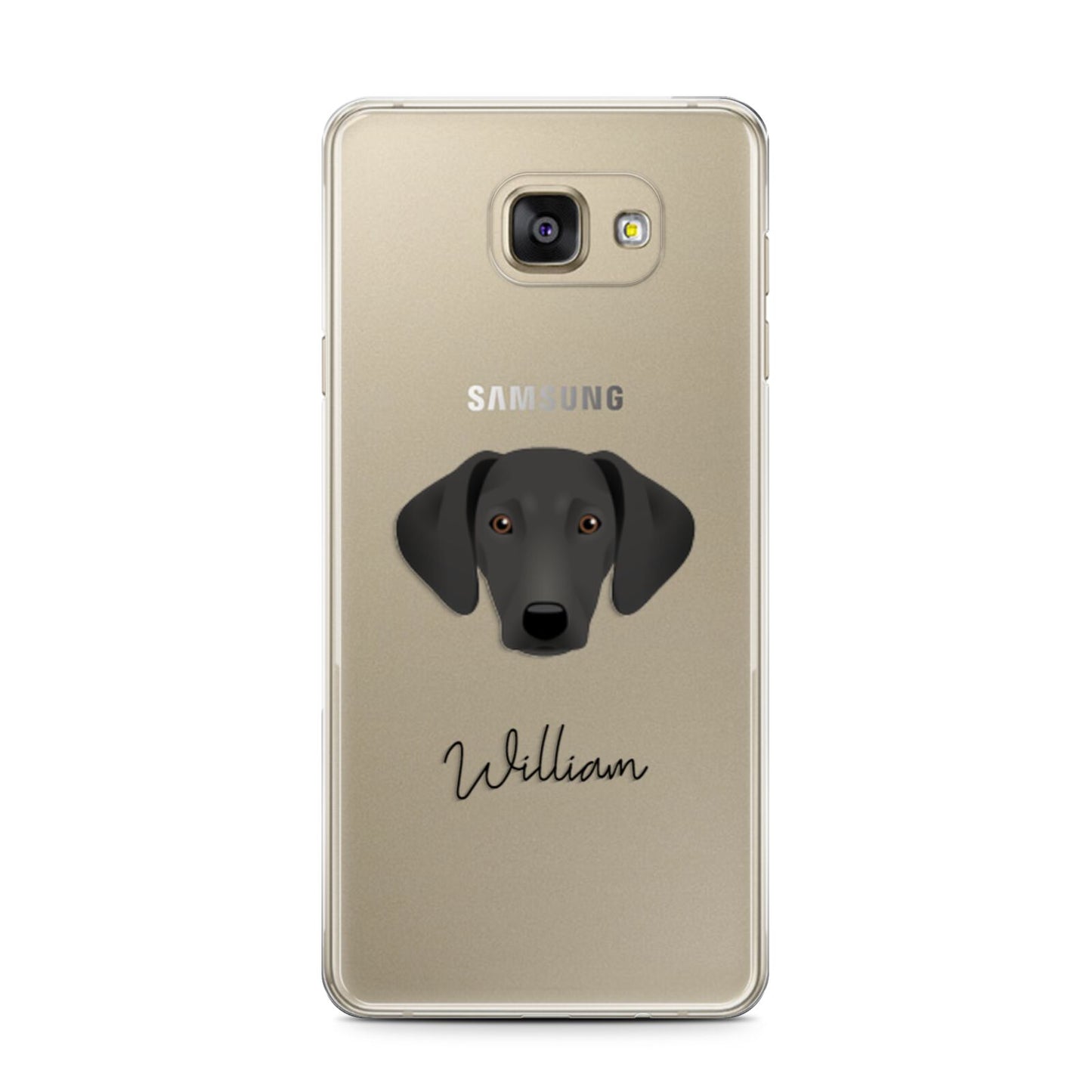 Greek Harehound Personalised Samsung Galaxy A7 2016 Case on gold phone
