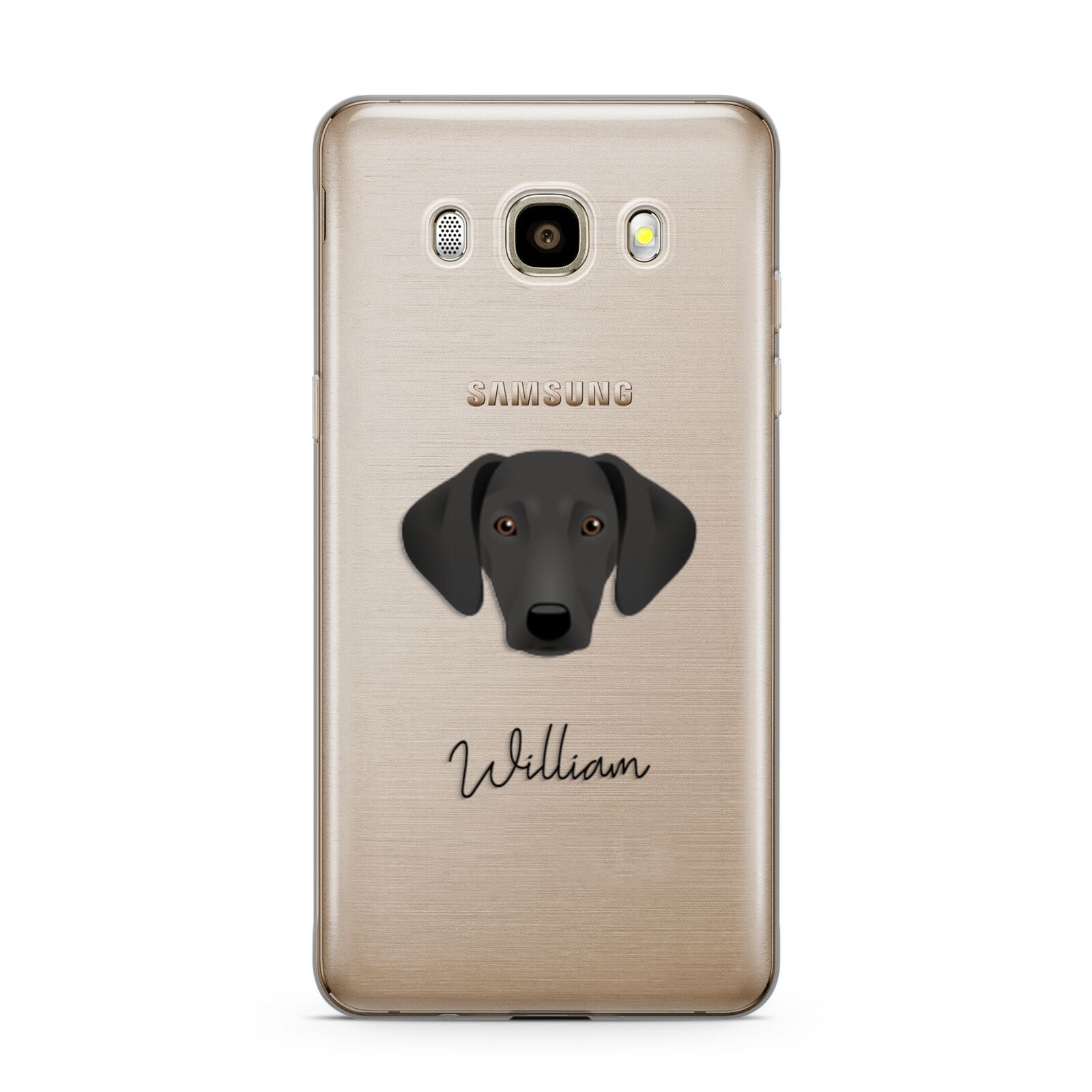 Greek Harehound Personalised Samsung Galaxy J7 2016 Case on gold phone