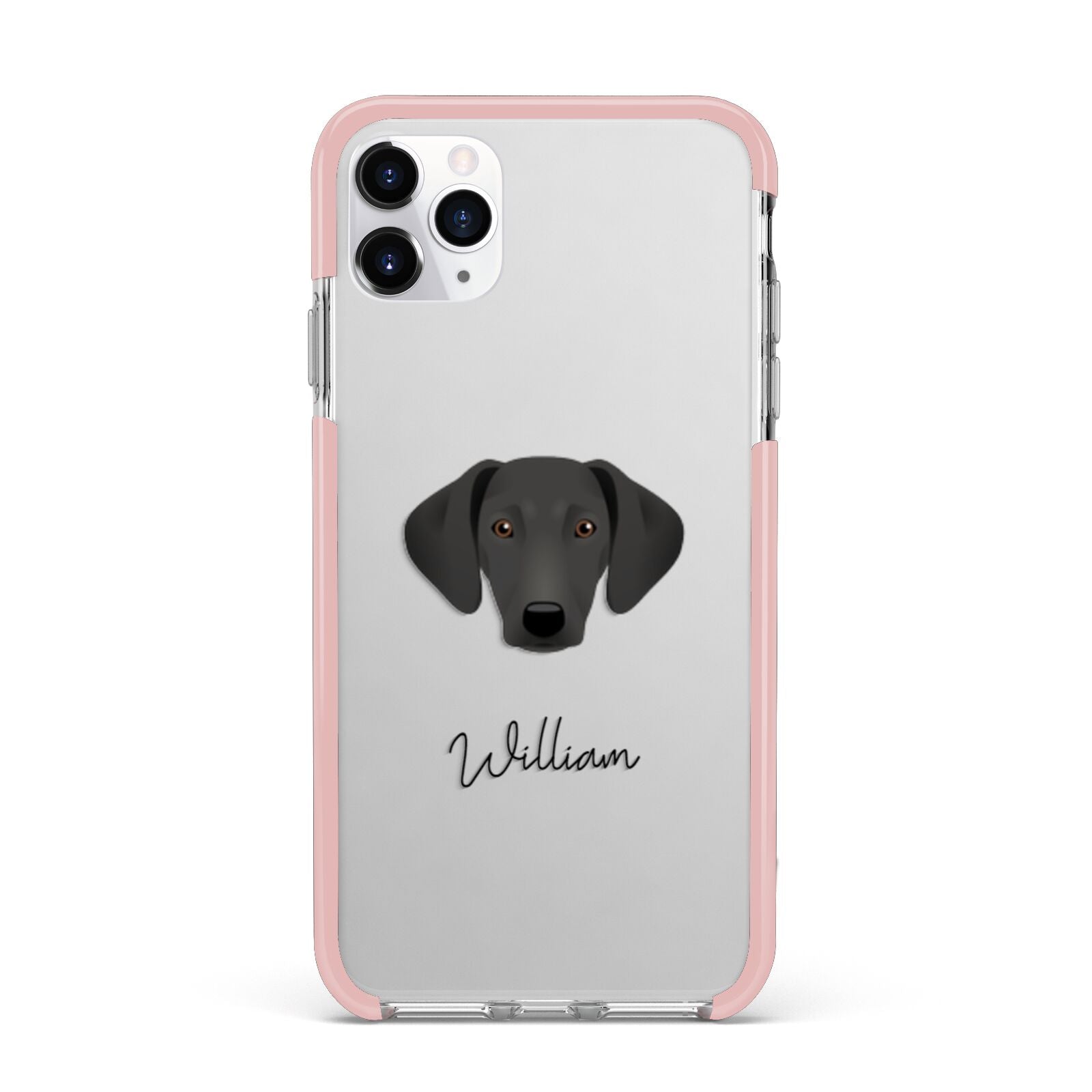 Greek Harehound Personalised iPhone 11 Pro Max Impact Pink Edge Case