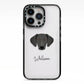 Greek Harehound Personalised iPhone 13 Pro Black Impact Case on Silver phone