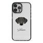 Greek Harehound Personalised iPhone 13 Pro Max Black Impact Case on Silver phone