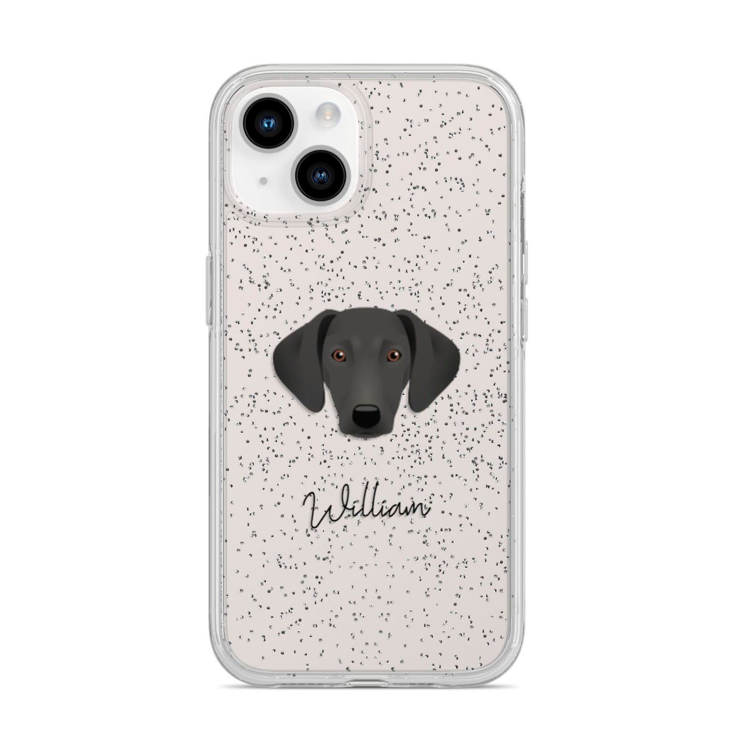 Greek Harehound Personalised iPhone 14 Glitter Tough Case Starlight