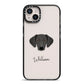Greek Harehound Personalised iPhone 14 Plus Black Impact Case on Silver phone