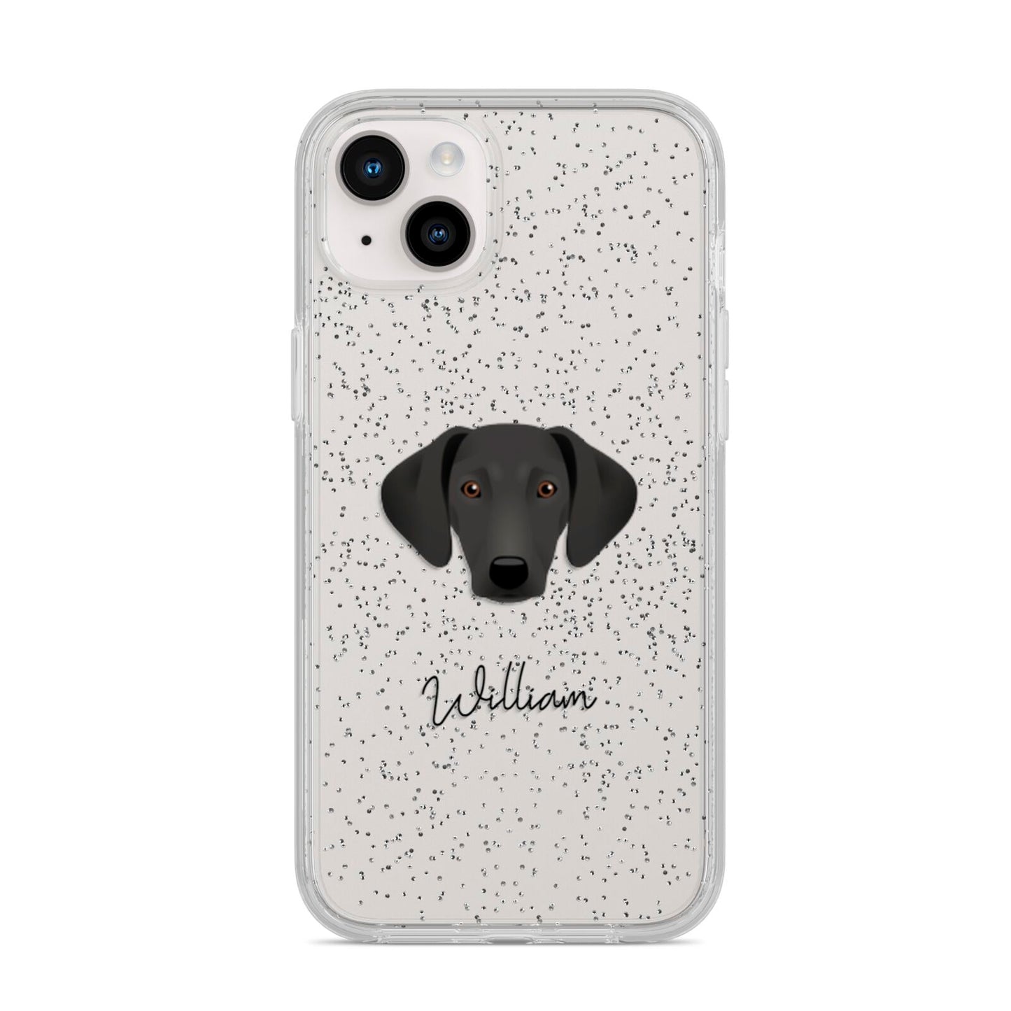Greek Harehound Personalised iPhone 14 Plus Glitter Tough Case Starlight