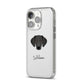 Greek Harehound Personalised iPhone 14 Pro Clear Tough Case Silver Angled Image