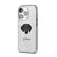 Greek Harehound Personalised iPhone 14 Pro Glitter Tough Case Silver Angled Image