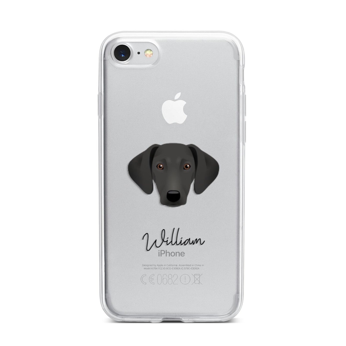 Greek Harehound Personalised iPhone 7 Bumper Case on Silver iPhone