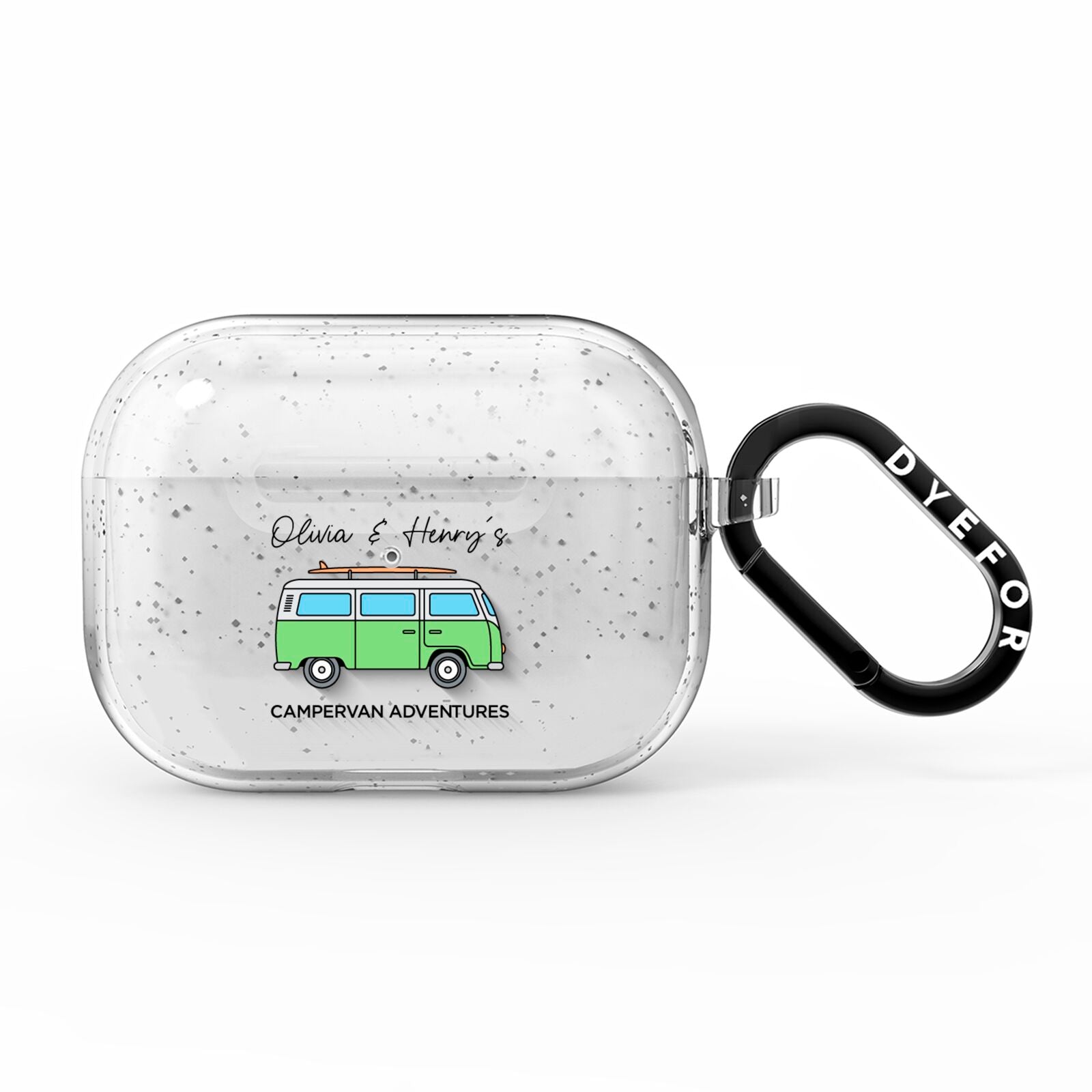 Green Bespoke Campervan Adventures AirPods Pro Glitter Case
