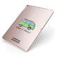 Green Bespoke Campervan Adventures Apple iPad Case on Rose Gold iPad Side View