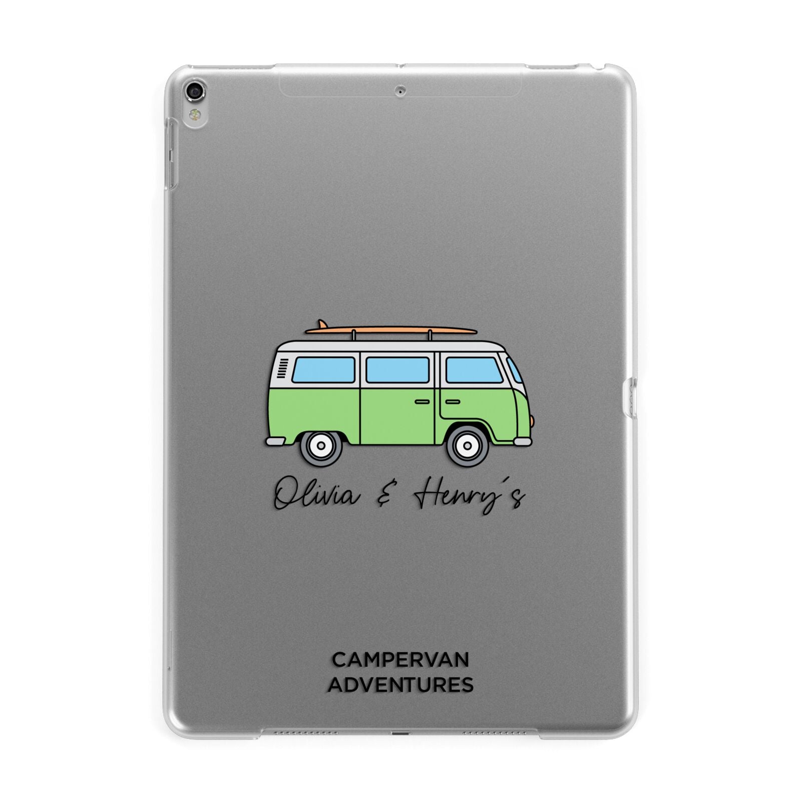 Green Bespoke Campervan Adventures Apple iPad Silver Case