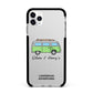 Green Bespoke Campervan Adventures Apple iPhone 11 Pro Max in Silver with Black Impact Case
