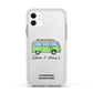 Green Bespoke Campervan Adventures Apple iPhone 11 in White with White Impact Case