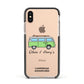 Green Bespoke Campervan Adventures Apple iPhone Xs Impact Case Black Edge on Gold Phone