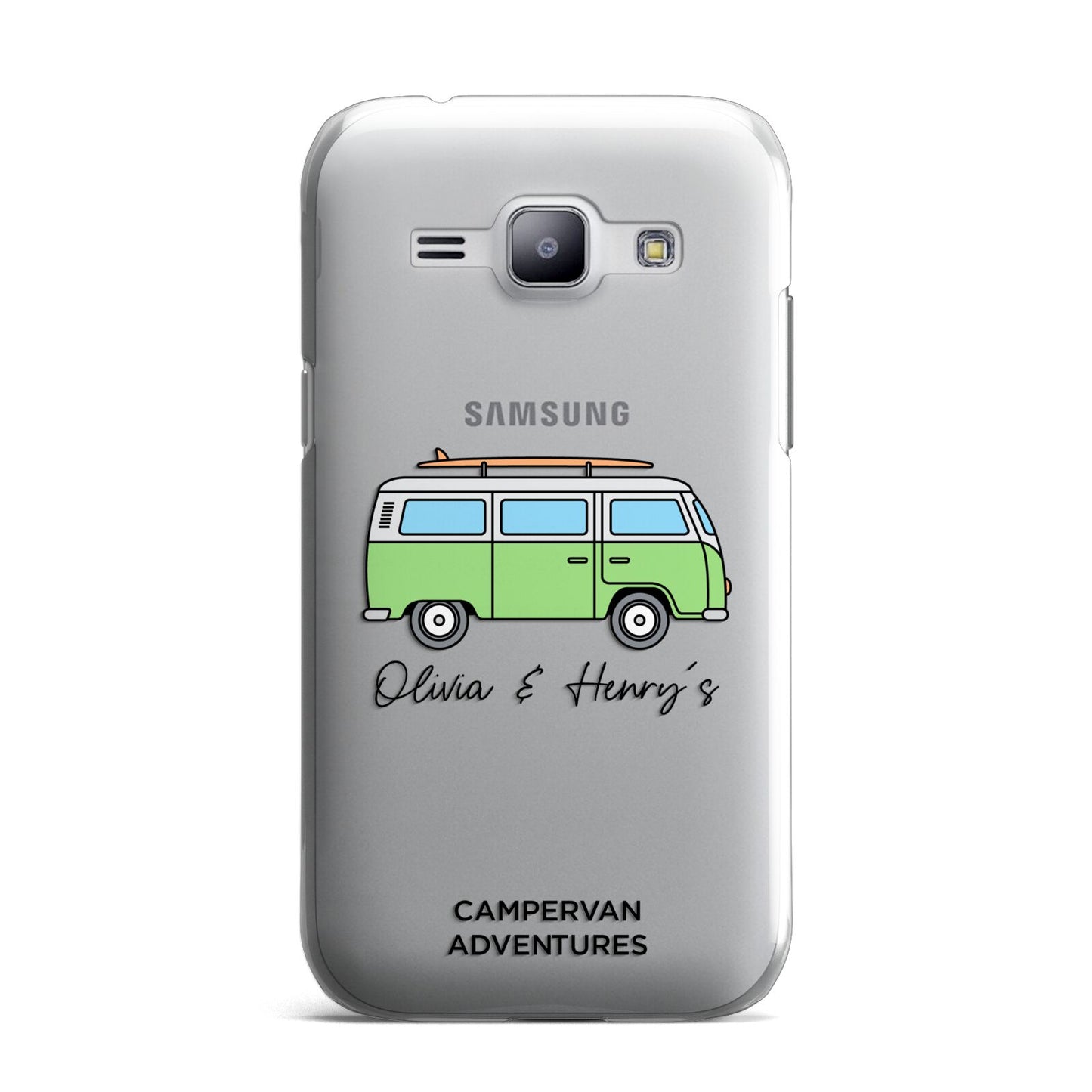 Green Bespoke Campervan Adventures Samsung Galaxy J1 2015 Case