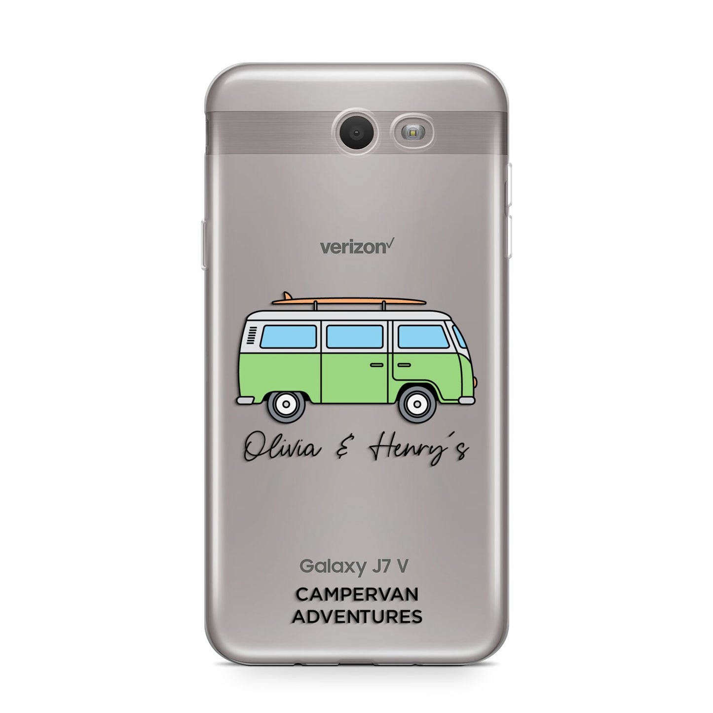 Green Bespoke Campervan Adventures Samsung Galaxy J7 2017 Case
