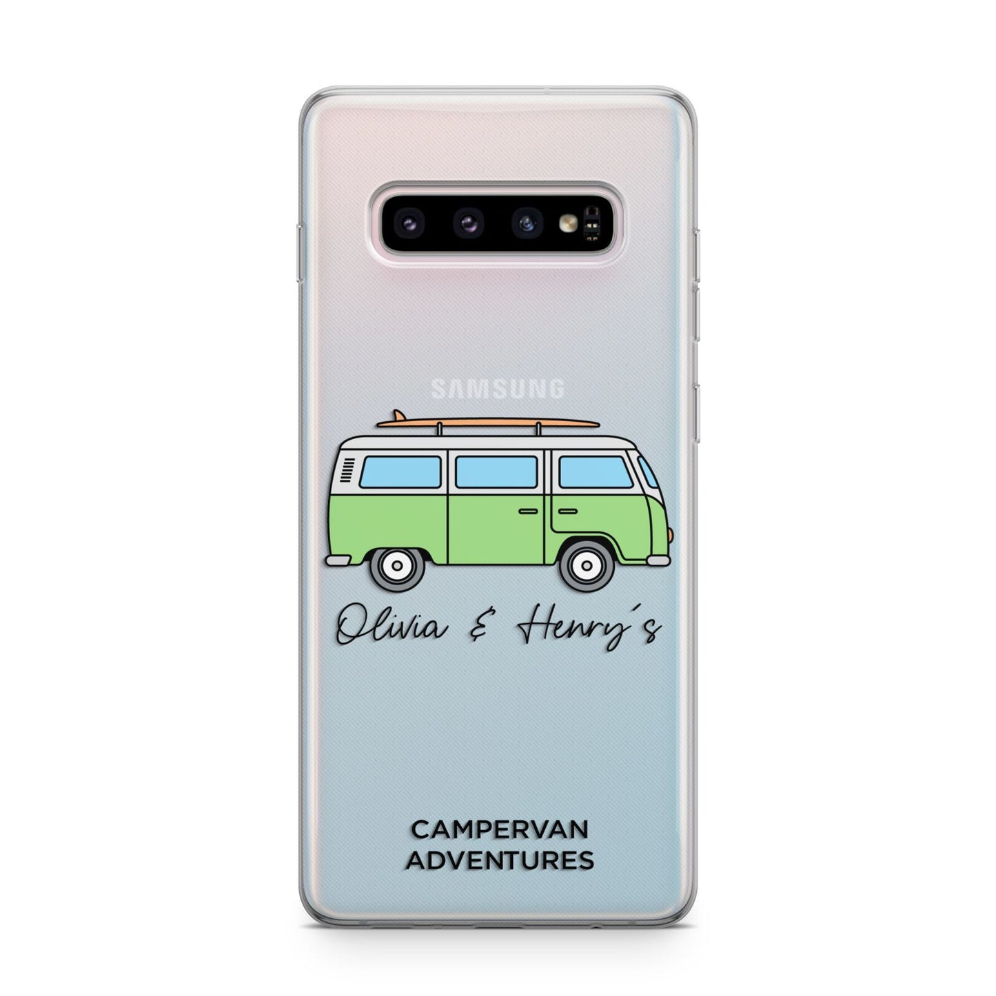 Green Bespoke Campervan Adventures Samsung Galaxy S10 Plus Case