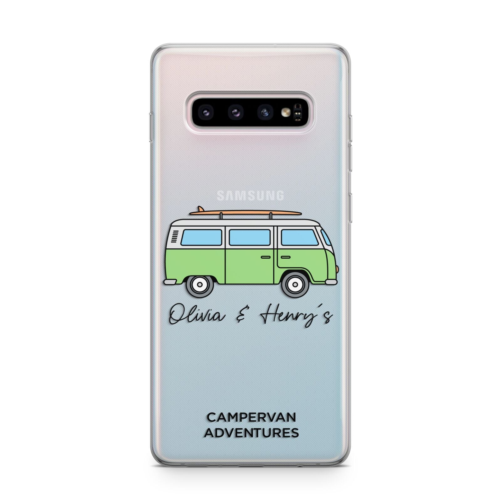 Green Bespoke Campervan Adventures Samsung Galaxy S10 Plus Case